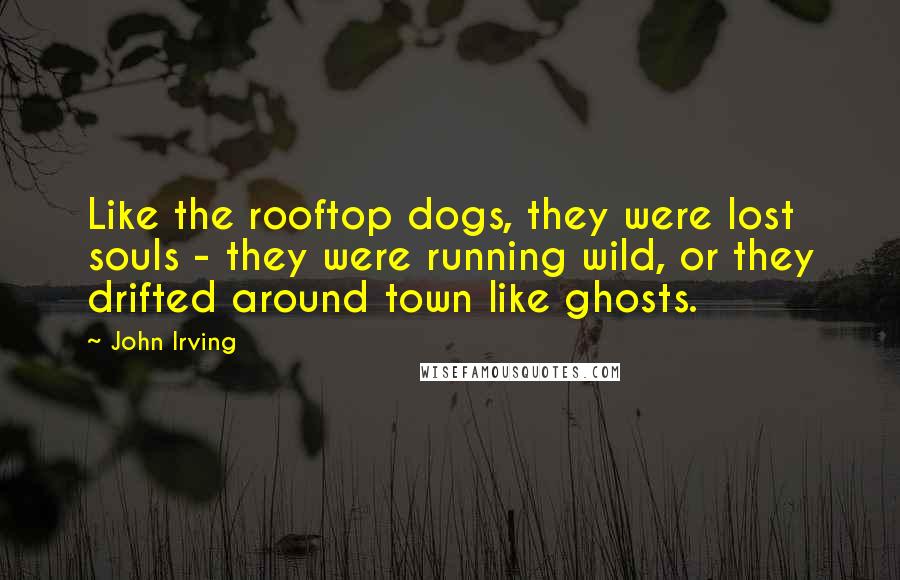 John Irving Quotes: Like the rooftop dogs, they were lost souls - they were running wild, or they drifted around town like ghosts.