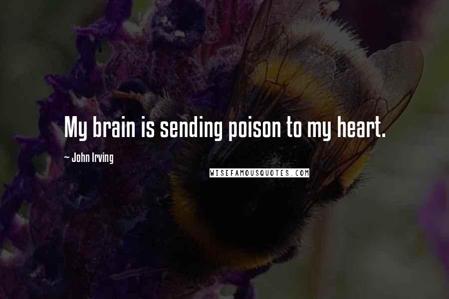 John Irving Quotes: My brain is sending poison to my heart.