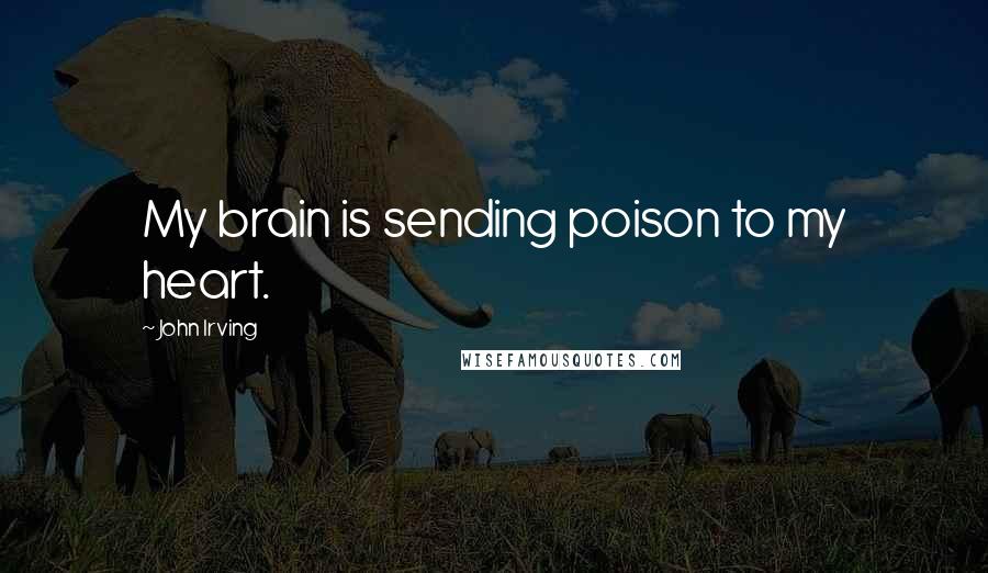 John Irving Quotes: My brain is sending poison to my heart.