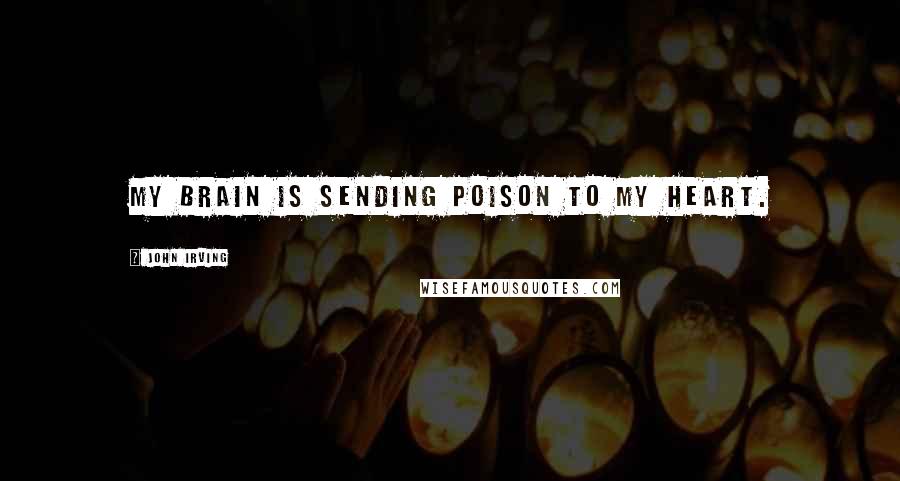 John Irving Quotes: My brain is sending poison to my heart.