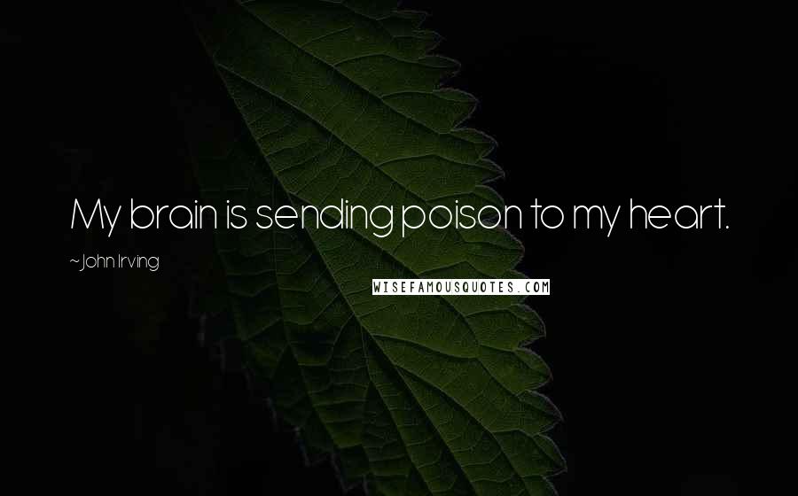 John Irving Quotes: My brain is sending poison to my heart.