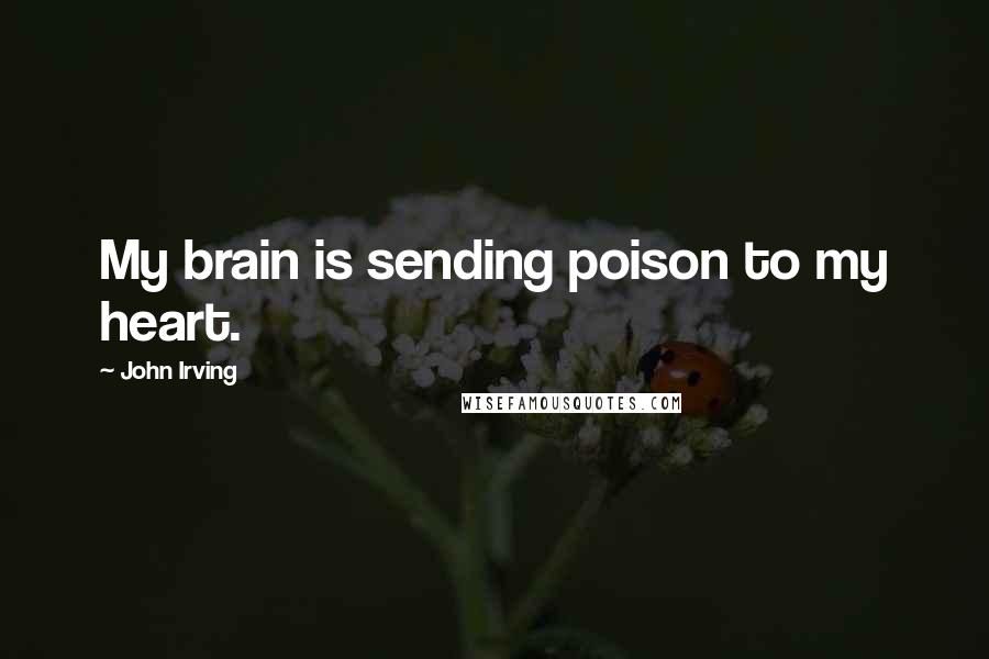 John Irving Quotes: My brain is sending poison to my heart.