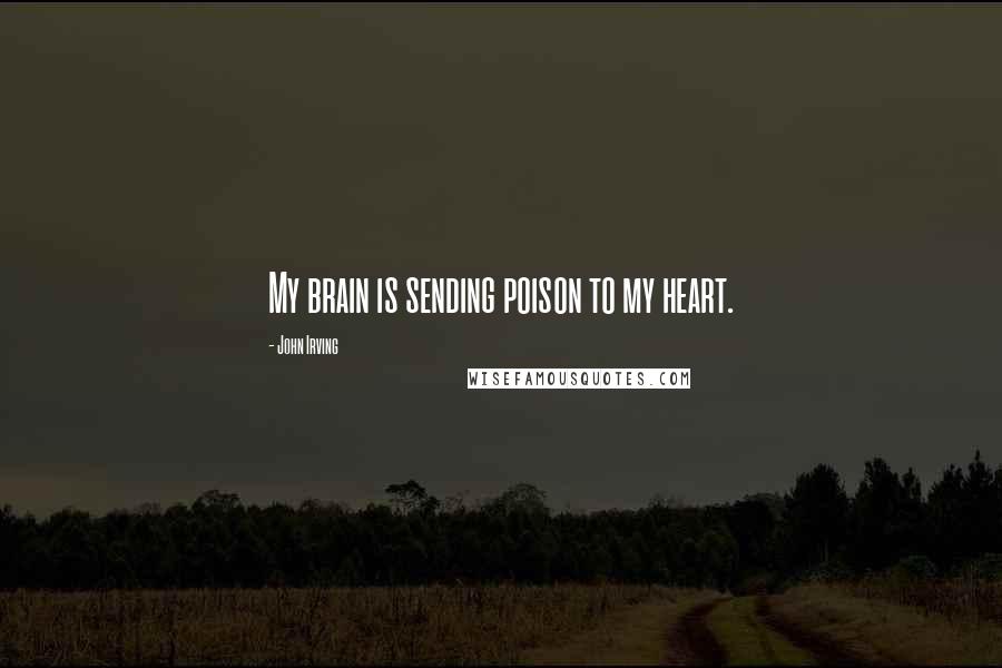 John Irving Quotes: My brain is sending poison to my heart.