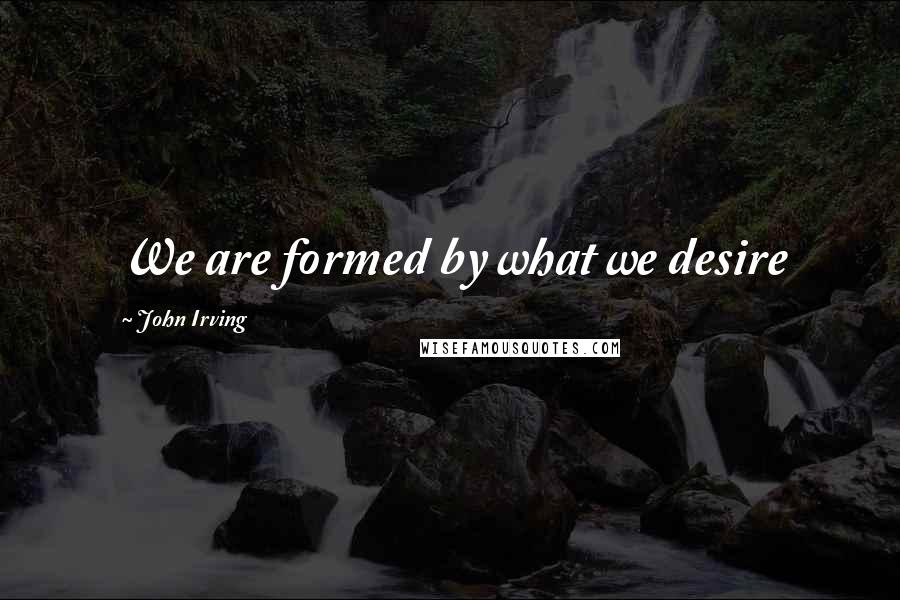 John Irving Quotes: We are formed by what we desire