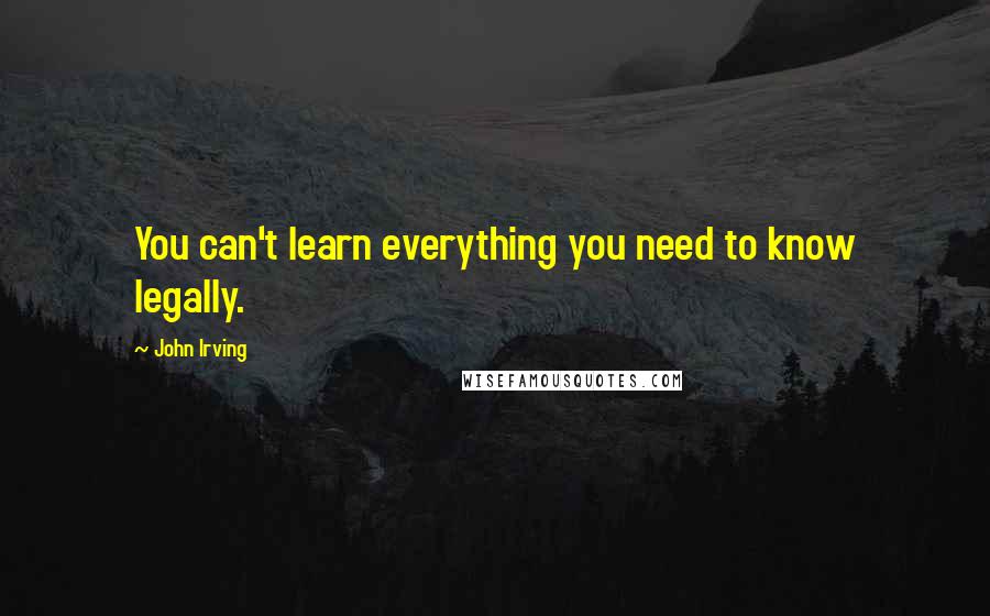 John Irving Quotes: You can't learn everything you need to know legally.