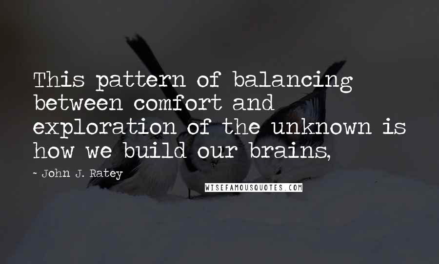 John J. Ratey Quotes: This pattern of balancing between comfort and exploration of the unknown is how we build our brains,