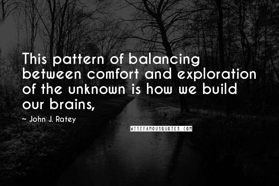 John J. Ratey Quotes: This pattern of balancing between comfort and exploration of the unknown is how we build our brains,