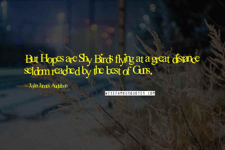 John James Audubon Quotes: But Hopes are Shy Birds flying at a great distance seldom reached by the best of Guns.