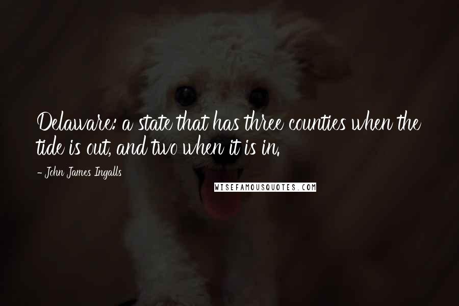 John James Ingalls Quotes: Delaware: a state that has three counties when the tide is out, and two when it is in.