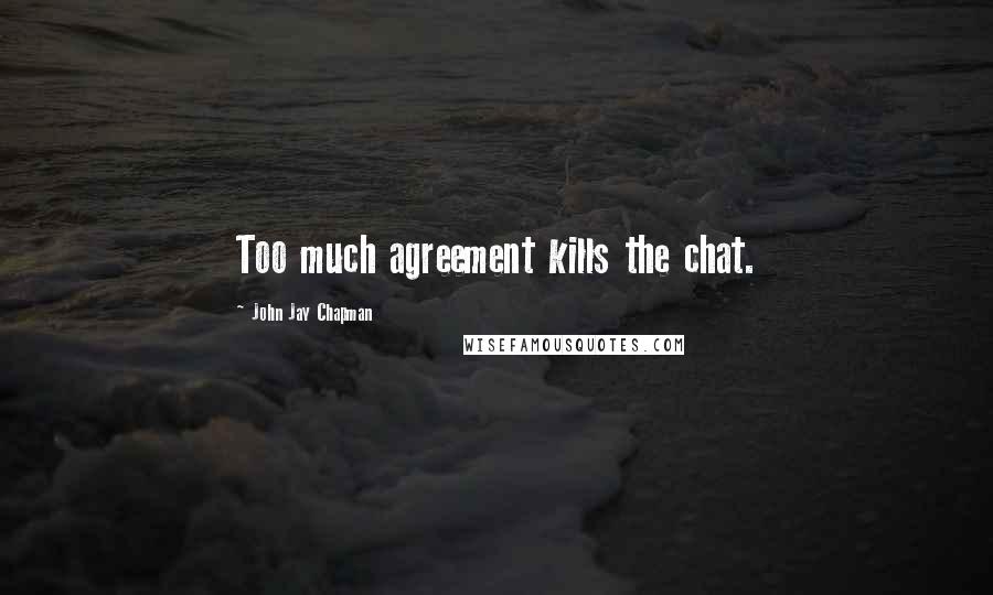 John Jay Chapman Quotes: Too much agreement kills the chat.
