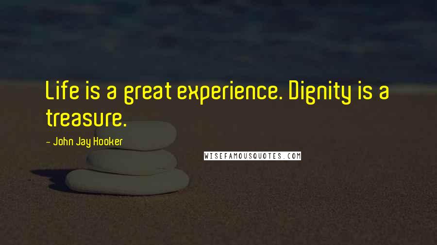 John Jay Hooker Quotes: Life is a great experience. Dignity is a treasure.