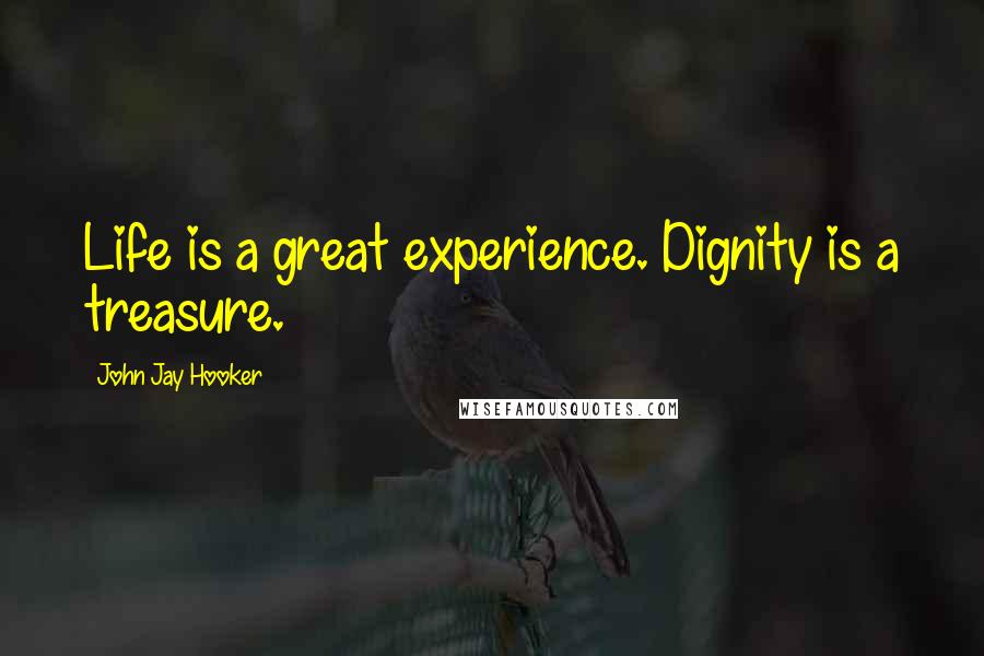 John Jay Hooker Quotes: Life is a great experience. Dignity is a treasure.