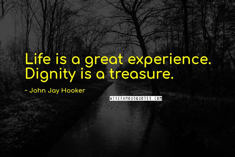 John Jay Hooker Quotes: Life is a great experience. Dignity is a treasure.