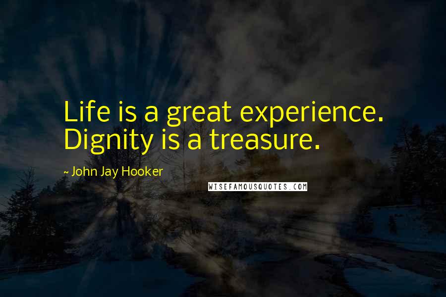 John Jay Hooker Quotes: Life is a great experience. Dignity is a treasure.