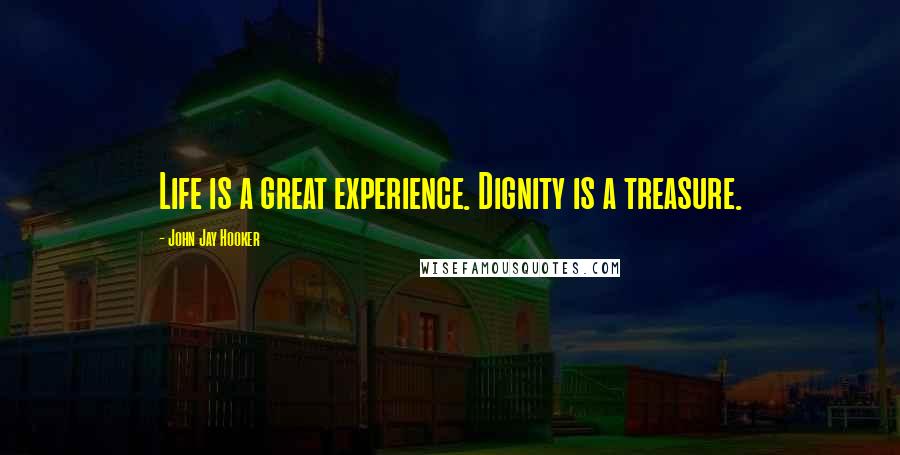 John Jay Hooker Quotes: Life is a great experience. Dignity is a treasure.