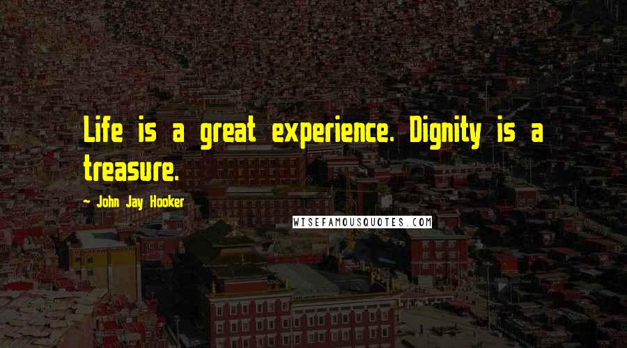 John Jay Hooker Quotes: Life is a great experience. Dignity is a treasure.