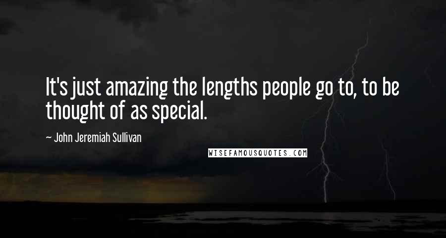 John Jeremiah Sullivan Quotes: It's just amazing the lengths people go to, to be thought of as special.
