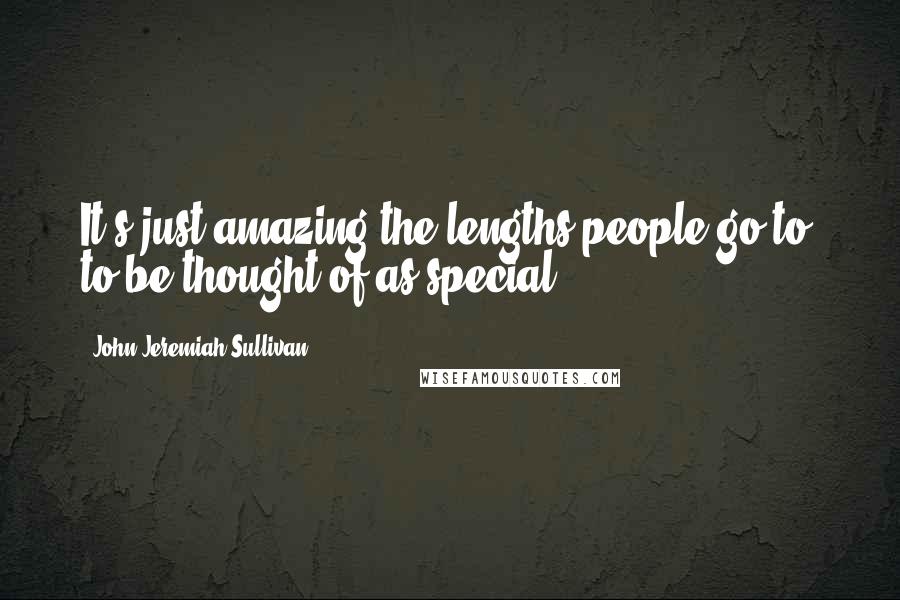 John Jeremiah Sullivan Quotes: It's just amazing the lengths people go to, to be thought of as special.