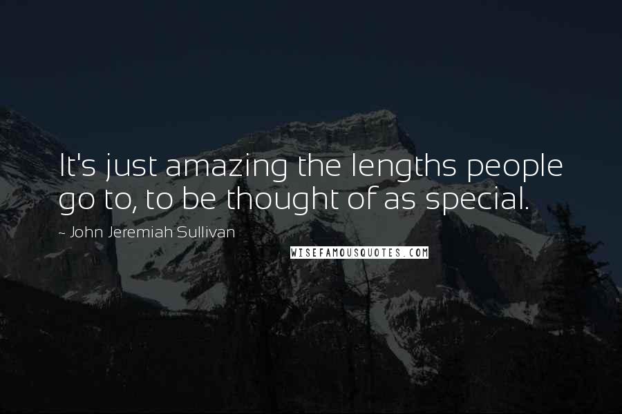 John Jeremiah Sullivan Quotes: It's just amazing the lengths people go to, to be thought of as special.