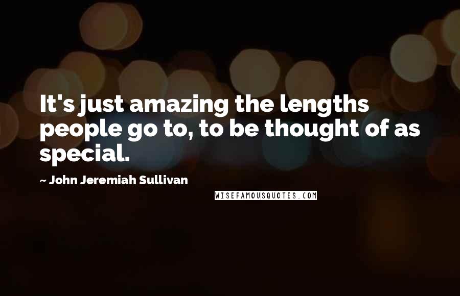 John Jeremiah Sullivan Quotes: It's just amazing the lengths people go to, to be thought of as special.