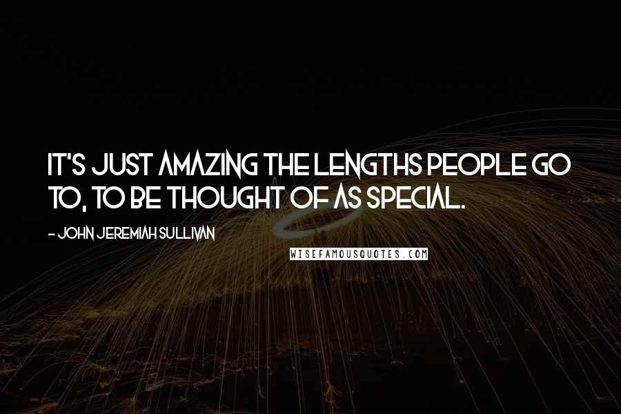 John Jeremiah Sullivan Quotes: It's just amazing the lengths people go to, to be thought of as special.