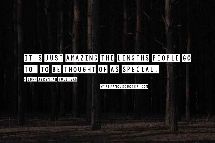 John Jeremiah Sullivan Quotes: It's just amazing the lengths people go to, to be thought of as special.