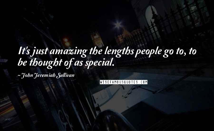 John Jeremiah Sullivan Quotes: It's just amazing the lengths people go to, to be thought of as special.