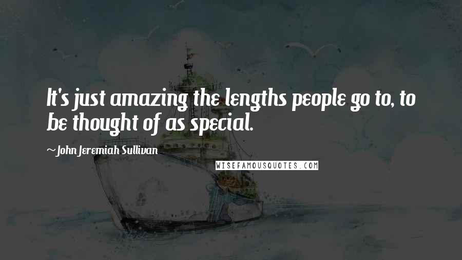 John Jeremiah Sullivan Quotes: It's just amazing the lengths people go to, to be thought of as special.