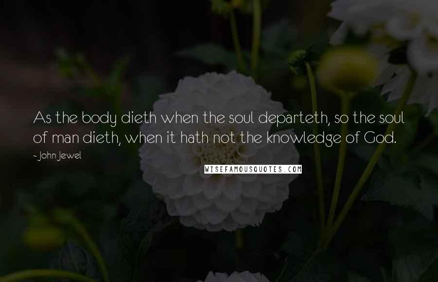 John Jewel Quotes: As the body dieth when the soul departeth, so the soul of man dieth, when it hath not the knowledge of God.