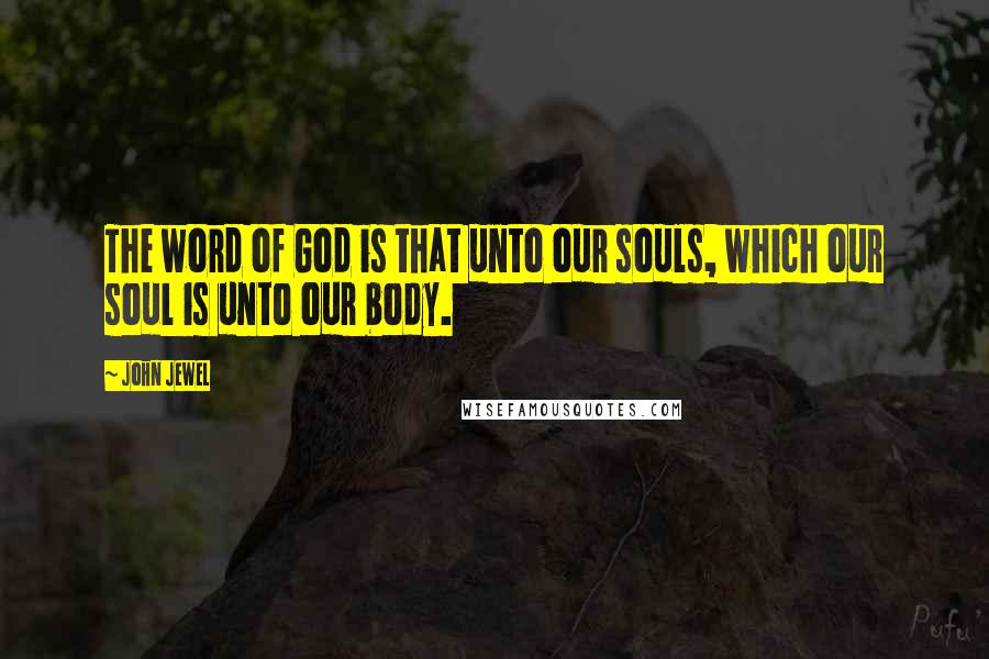 John Jewel Quotes: The word of God is that unto our souls, which our soul is unto our body.