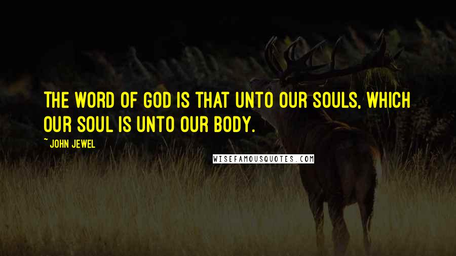 John Jewel Quotes: The word of God is that unto our souls, which our soul is unto our body.