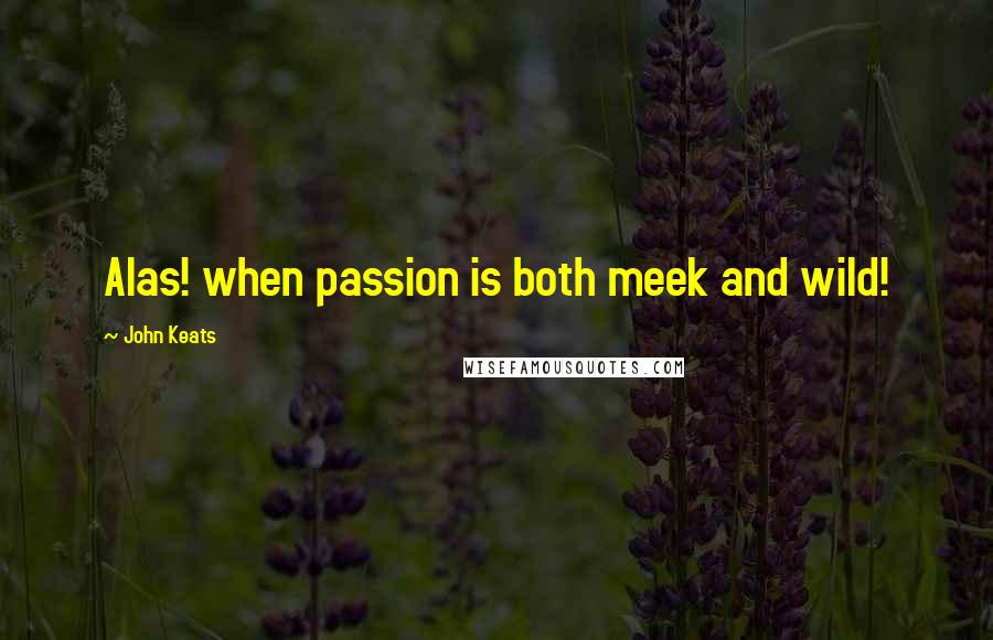 John Keats Quotes: Alas! when passion is both meek and wild!