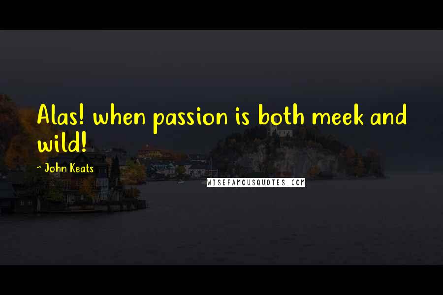 John Keats Quotes: Alas! when passion is both meek and wild!