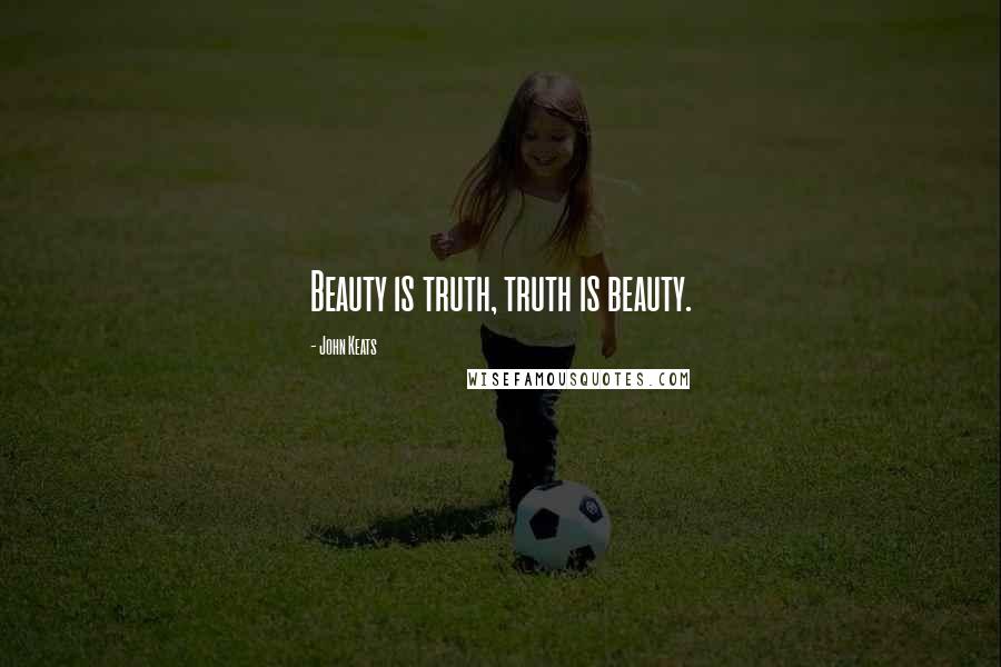John Keats Quotes: Beauty is truth, truth is beauty.