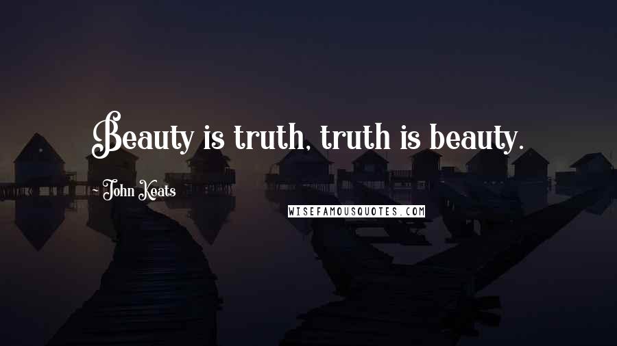 John Keats Quotes: Beauty is truth, truth is beauty.