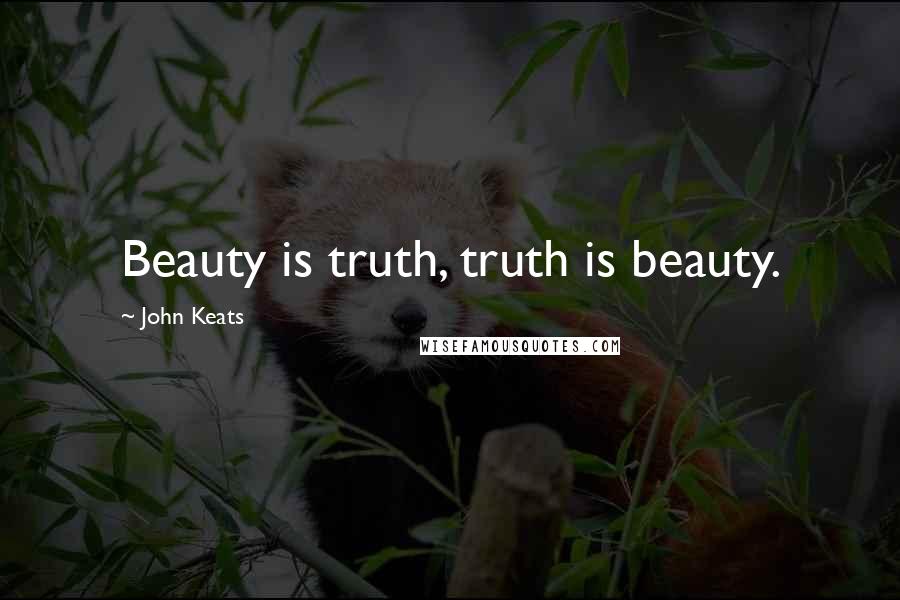 John Keats Quotes: Beauty is truth, truth is beauty.
