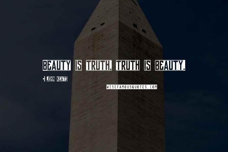 John Keats Quotes: Beauty is truth, truth is beauty.