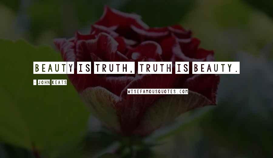 John Keats Quotes: Beauty is truth, truth is beauty.