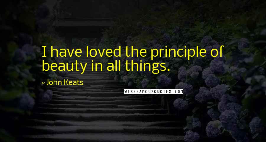 John Keats Quotes: I have loved the principle of beauty in all things.