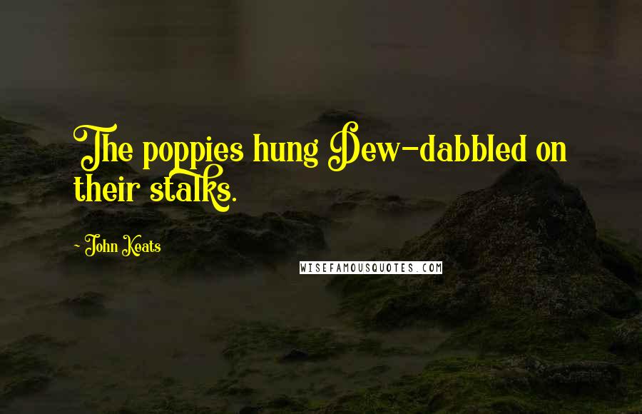 John Keats Quotes: The poppies hung Dew-dabbled on their stalks.