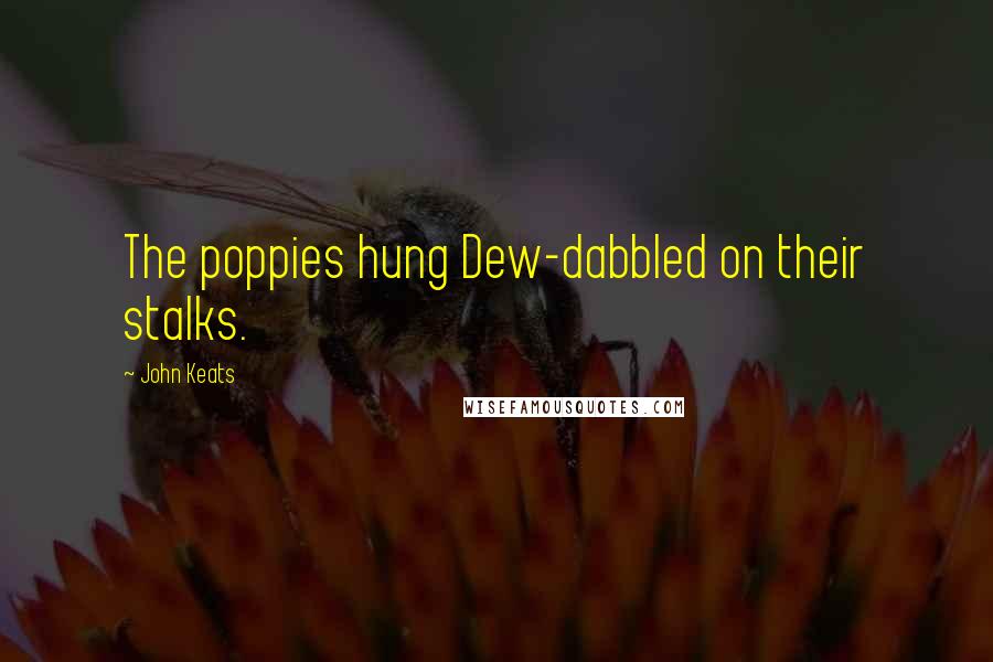 John Keats Quotes: The poppies hung Dew-dabbled on their stalks.