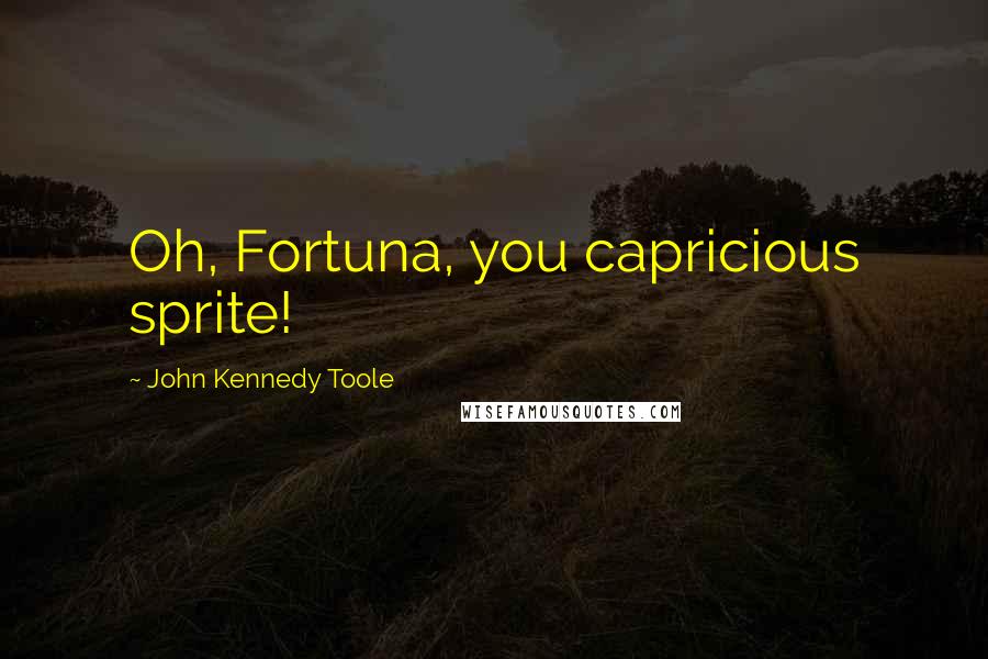 John Kennedy Toole Quotes: Oh, Fortuna, you capricious sprite!