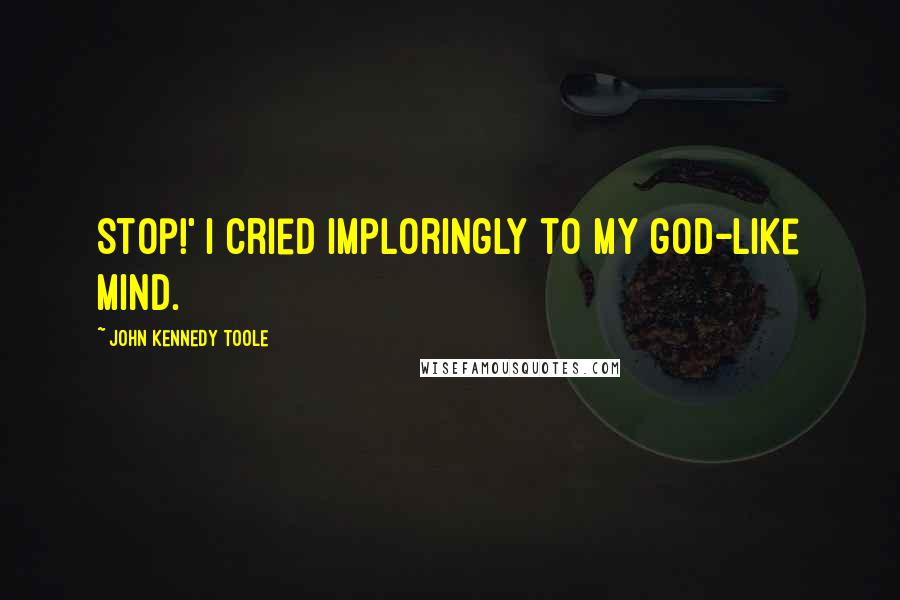 John Kennedy Toole Quotes: Stop!' I cried imploringly to my god-like mind.