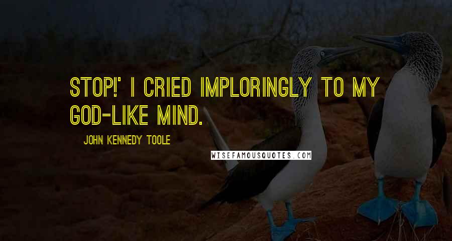 John Kennedy Toole Quotes: Stop!' I cried imploringly to my god-like mind.