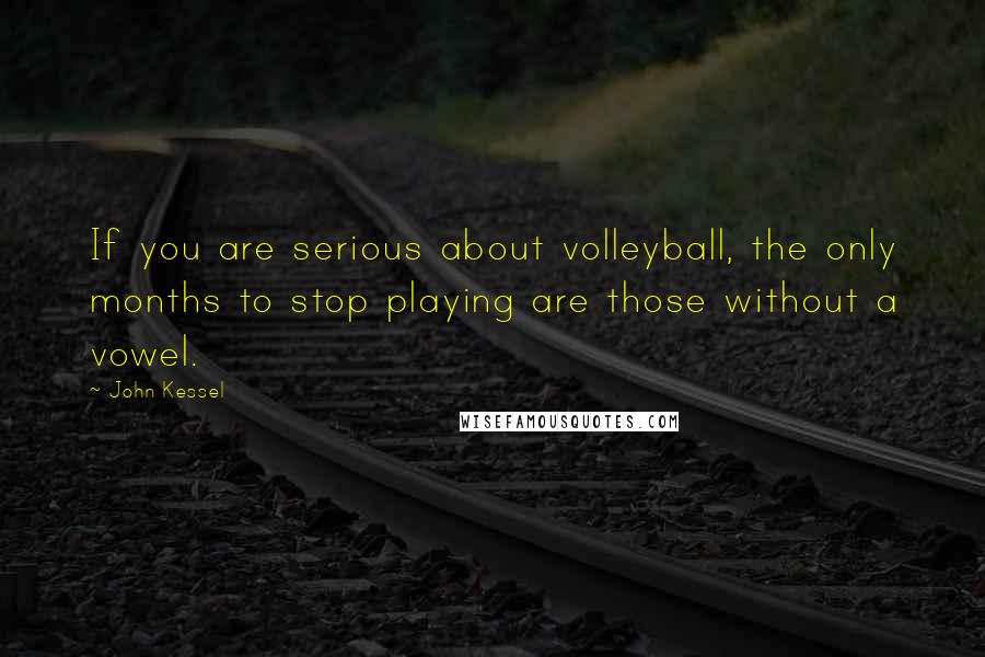 John Kessel Quotes: If you are serious about volleyball, the only months to stop playing are those without a vowel.