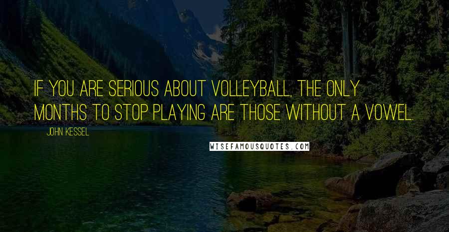 John Kessel Quotes: If you are serious about volleyball, the only months to stop playing are those without a vowel.