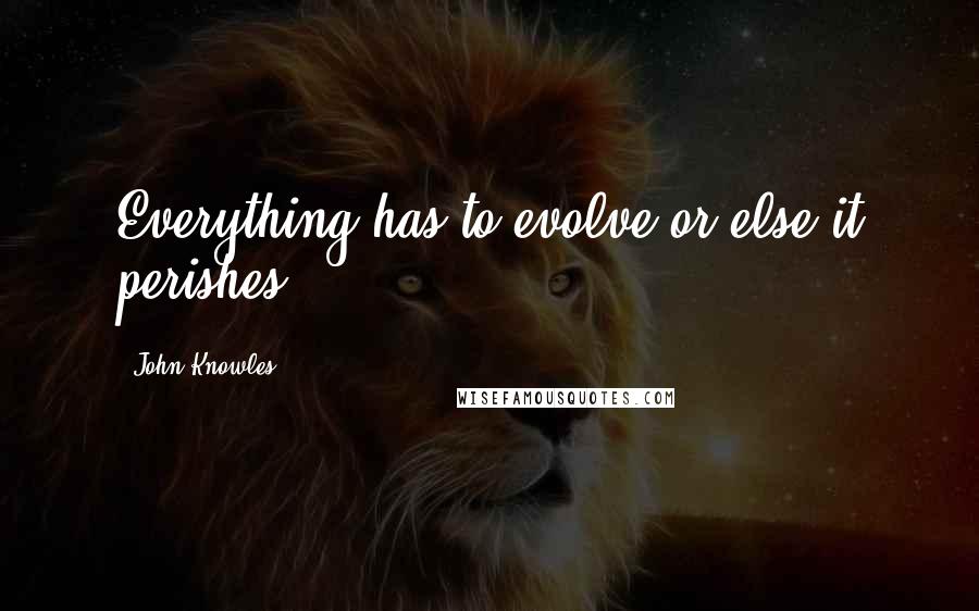 John Knowles Quotes: Everything has to evolve or else it perishes.