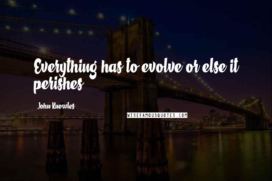 John Knowles Quotes: Everything has to evolve or else it perishes.