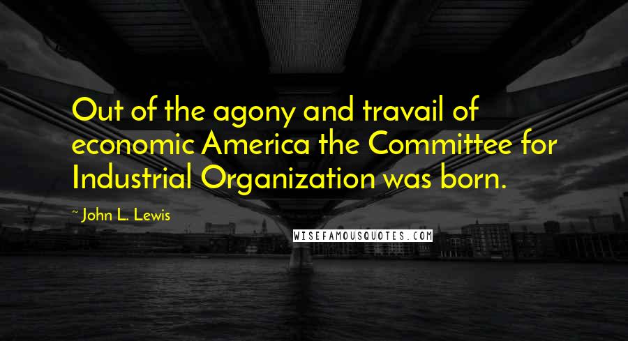 John L. Lewis Quotes: Out of the agony and travail of economic America the Committee for Industrial Organization was born.