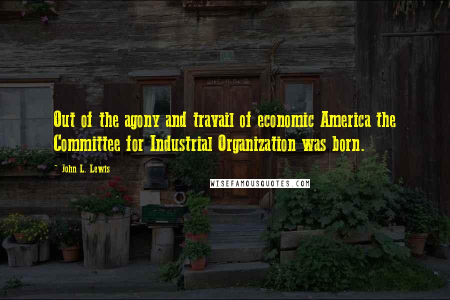 John L. Lewis Quotes: Out of the agony and travail of economic America the Committee for Industrial Organization was born.